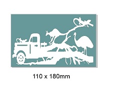 Australiana old car,animals,kangaroo,110 x 180mm min buy 3